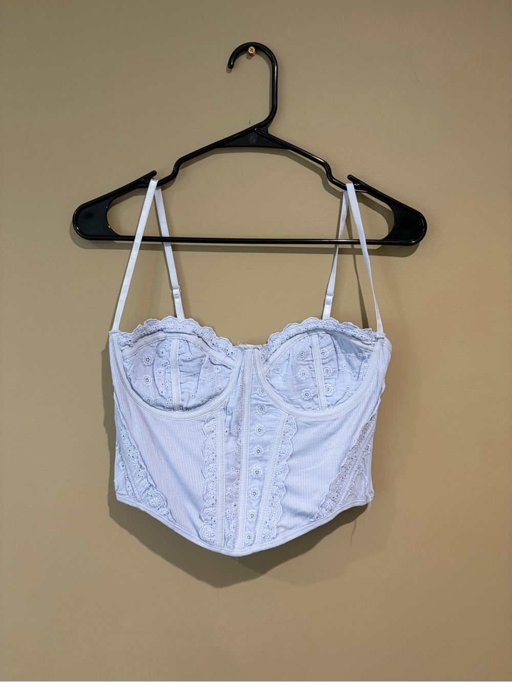 Baby blue Lace Bustier Crop Top Ardene Large like new